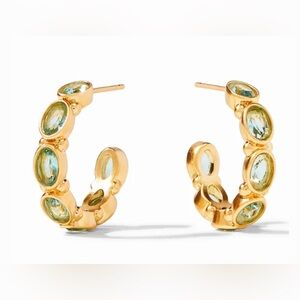 Julie Vos Small Mykonos earring  Bahama Blue
Gold hoops
NWT